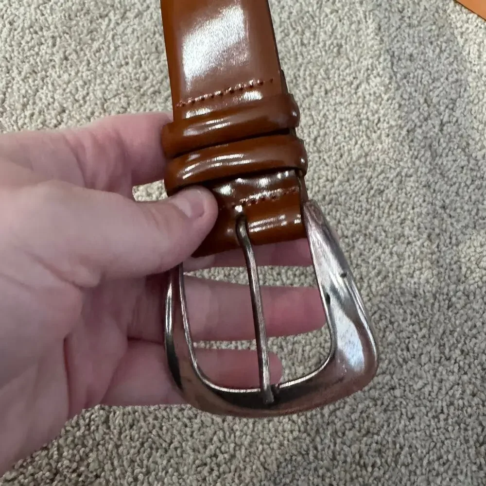Harken Genuine Leather Brown Belt w/ Silver Hardware Women's Size Small